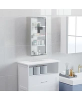 Homcom Wall Medicine Cabinet with Lock, Lockable Wall Cabinet,