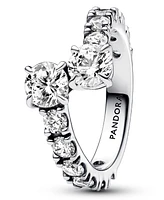 Pandora Sterling Silver Timeless Overlapping Sparkling Band Ring