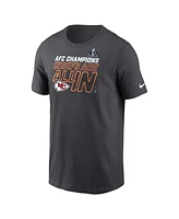 Men's Nike Anthracite Kansas City Chiefs 2023 Afc Champions Locker Room Trophy Collection T-shirt