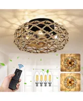 Simplie Fun Farmhouse Dimmable Ceiling Fans With Lights And Remote Control