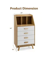 4-Drawer Dresser with 2 Anti-Tipping Kits for Bedroom-Natural