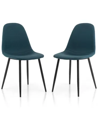 Sugift Dining Chairs Set of 2 with Black Metal Legs