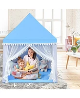 Sugift Kids Play Tent Large Playhouse Children Play Castle Fairy Tent Gift with Mat