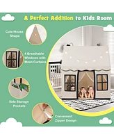 Sugift Toddler Large Playhouse with Star String Lights