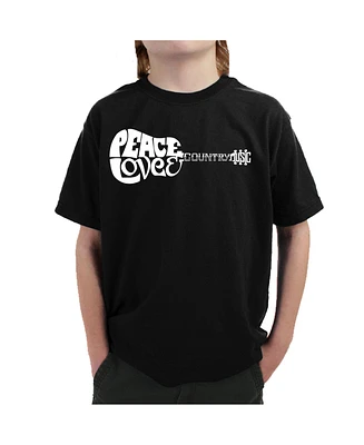 Boy's Word Art T-shirt - Peace Love Country