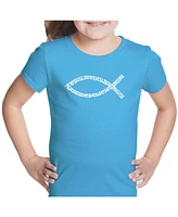 Girl's Word Art T-shirt - Jesus Loves You