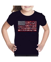 Girl's Word Art T-shirt - Fireworks American Flag