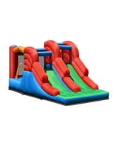 3-in-1 Dual Slides Jumping Castle Bouncer without Blower