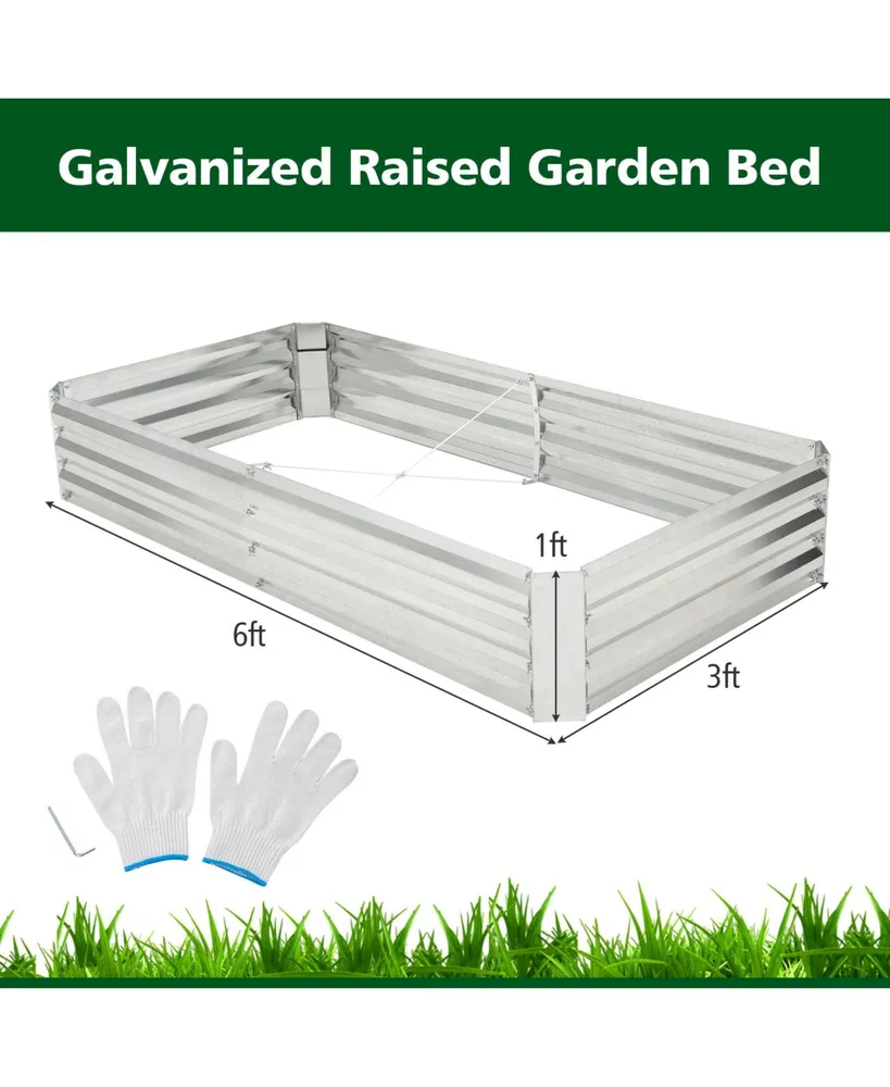 Metal Galvanized Raised Garden Bed with Open-Ended Base