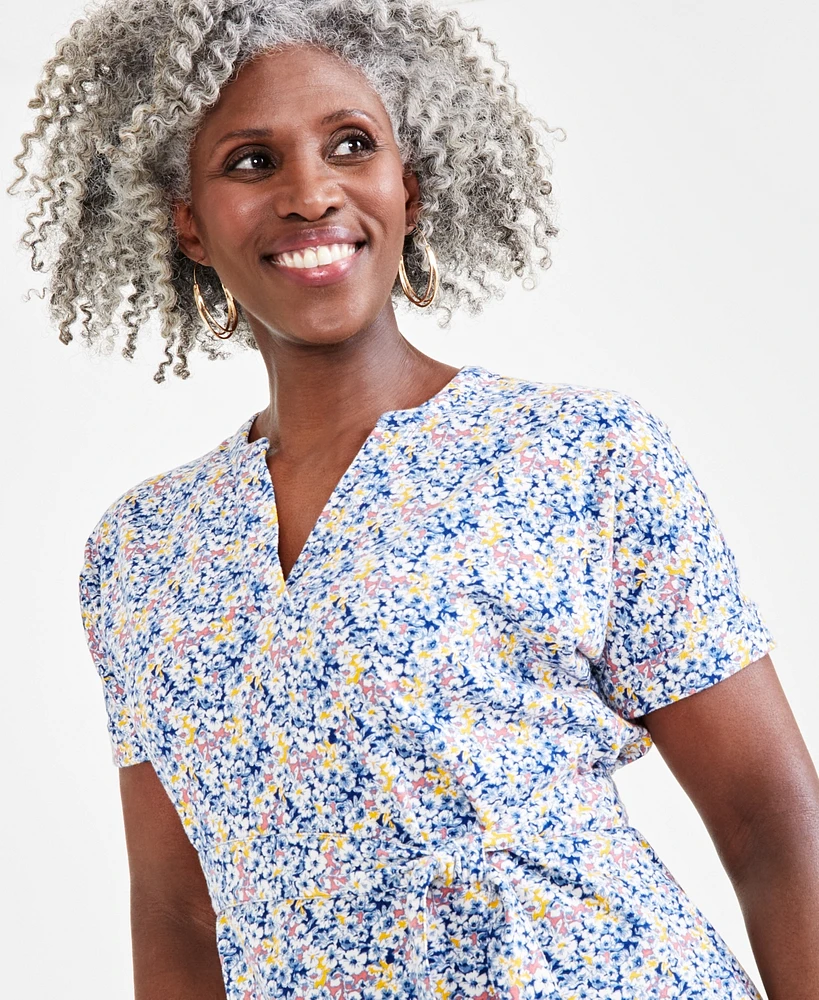 Style & Co Women's Printed Knit Dress, Created for Macy's