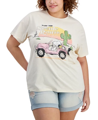 Grayson Threads, The Label Trendy Plus Snoopy Scenic Route Graphic T-Shirt