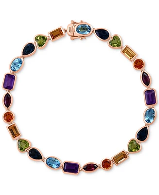 Effy Multi-Gemstone Mixed Cut Tennis Bracelet (10-5/8 ct. t.w.) in 14k Gold