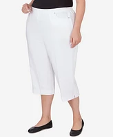 Alfred Dunner Plus Paradise Island Twill Capri Pants