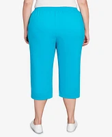 Alfred Dunner Plus Size Tradewinds Button Hem Capri Pants