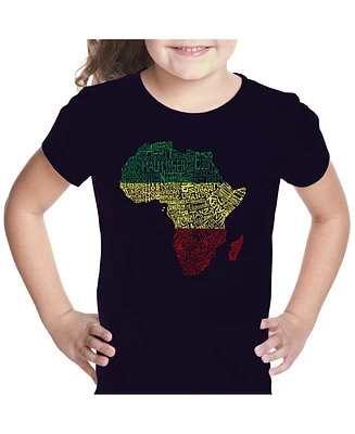 Girl's Word Art T-shirt - Countries Africa