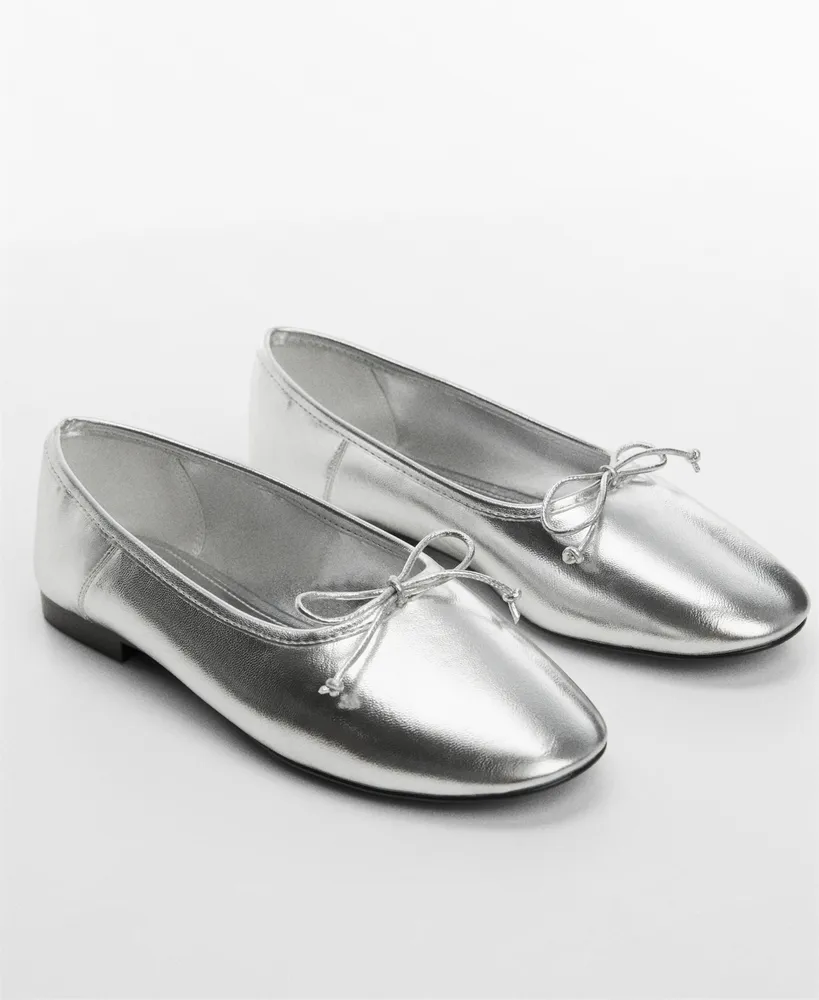 Mango Women's Metallic Ballerinas