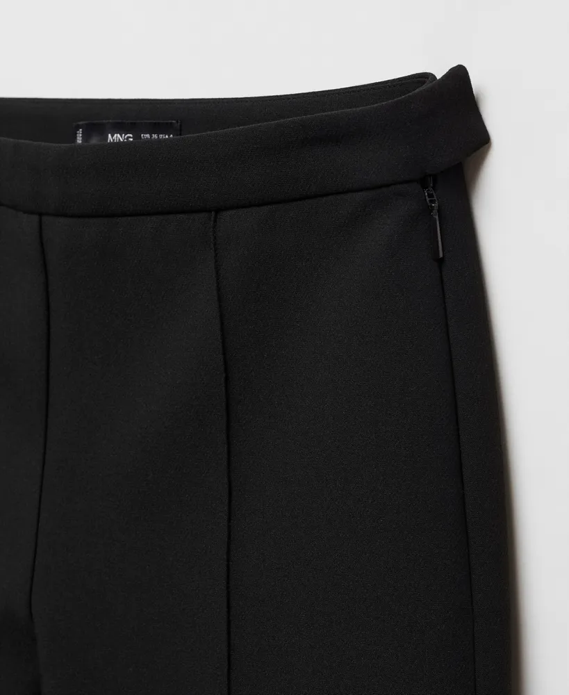 Mango Women's Seam-Detail Straight-Fit Trousers