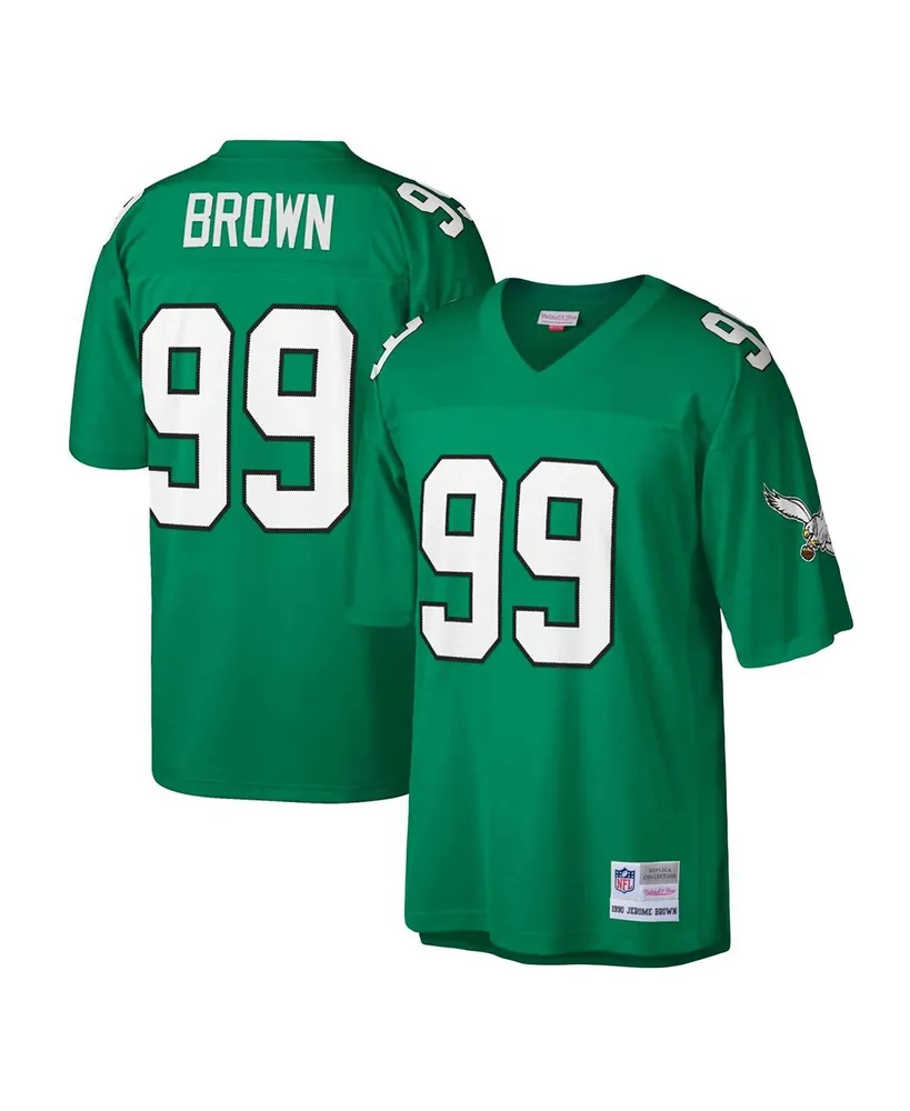 Men's Mitchell & Ness Jerome Brown Kelly Green Philadelphia Eagles Big and Tall 1990 Retired Player Replica Jersey