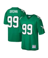 Men's Mitchell & Ness Jerome Brown Kelly Green Philadelphia Eagles Big and Tall 1990 Retired Player Replica Jersey