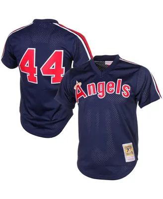 Men's Mitchell & Ness Reggie Jackson Navy California Angels Cooperstown Mesh Batting Practice Jersey