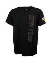 Men's Fisll Black New York Knicks 3D Puff Print Sliced Logo T-shirt