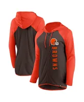 Women's Fanatics Brown, Orange Cleveland Browns Forever Fan Full-Zip Hoodie