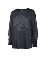 Women's '47 Brand Navy Distressed Dallas Cowboys Tom Cat Lightweight Long Sleeve T-shirt