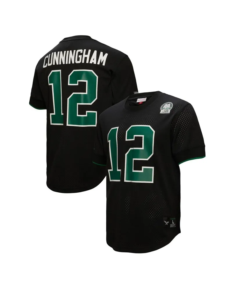 Men's Mitchell & Ness Randall Cunningham Black Philadelphia Eagles Retired Player Name Number Mesh Top