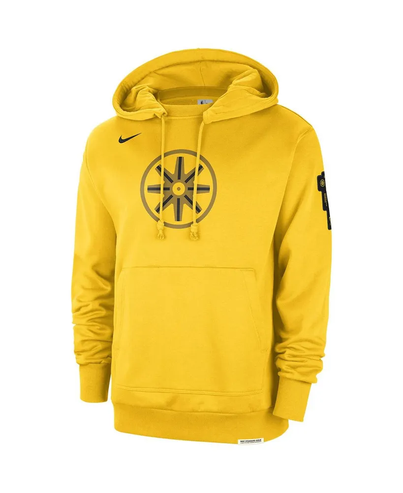 Men's Nike Gold Distressed Golden State Warriors 2023/24 City Edition Courtside Standard Issue Pullover Hoodie