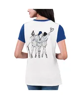 Women's G-iii 4Her by Carl Banks White Los Angeles Dodgers Illustration Ringer T-shirt