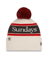 Men's New Era Stone Atlanta Falcons Sundays Cuffed Pom Knit Hat