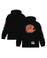 Men's Mitchell & Ness Black Cincinnati Bengals Gridiron Classics Big Face 7.0 Pullover Hoodie