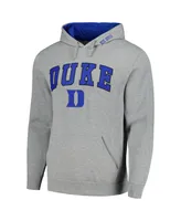 Men's Colosseum Heather Gray Duke Blue Devils Arch & Logo 3.0 Pullover Hoodie