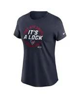 Women's Nike Navy Houston Texans 2023 Afc South Division Champions Trophy Collection T-shirt