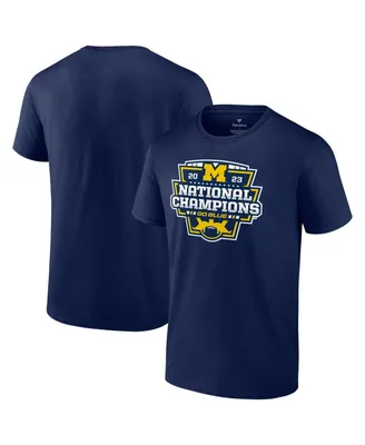 Men's Fanatics Navy Michigan Wolverines College Football Playoff 2023 National Champions Big and Tall Official Logo T-shirt