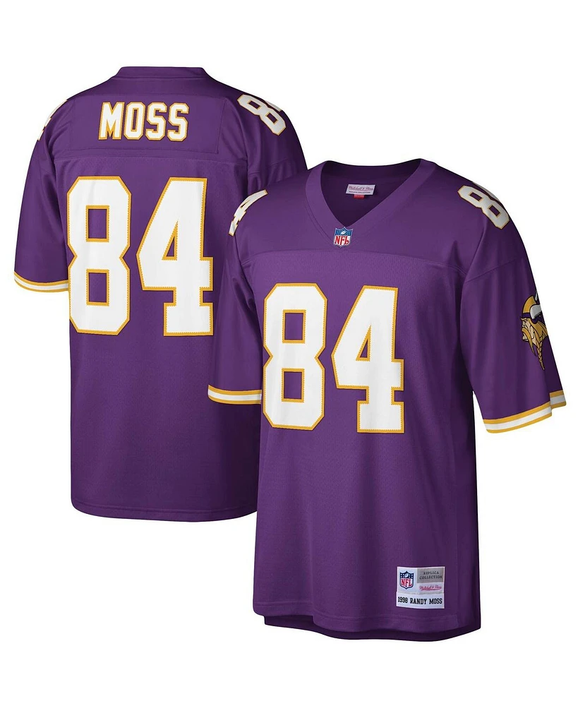 Men's Mitchell & Ness Randy Moss Purple Minnesota Vikings Legacy Replica Jersey