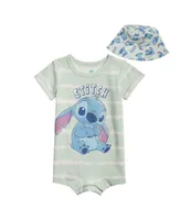 Disney Lilo & Stitch Boys Romper and Hat Tie Dye Infant