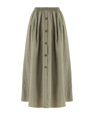Nocturne Women's Button Accessorized Midi Skirt
