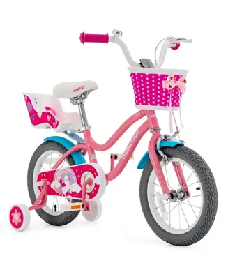 Kids Bicycle with Training Wheels and Basket for Boys and Girls Age 3-9 Years