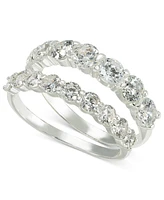 Charter Club Silver-Tone 2-Pc. Set Cubic Zirconia Stack Rings, Created for Macy's