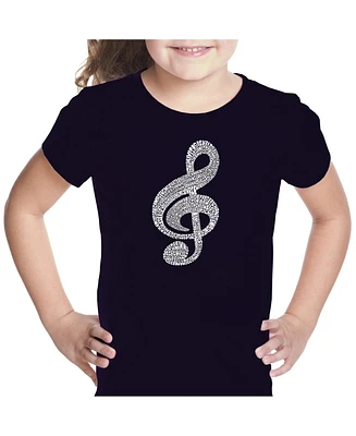 Girl's Word Art T-shirt - Music Note