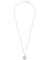 Diamond Flower Burst Cluster 18" Pendant Necklace (1/10 ct. t.w.) in Sterling Silver, Created for Macy's