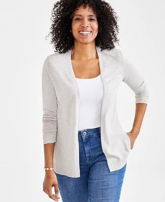 Style & Co Petite Open-Stitch Long-Sleeve Cardigan, Created for Macy's