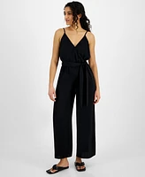 Bar Iii Petite Surplice-Neck Spaghetti-Strap Jumpsuit, Created for Macy's