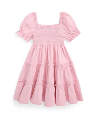 Polo Ralph Lauren Toddler and Little Girls Smocked Cotton Jersey Dress