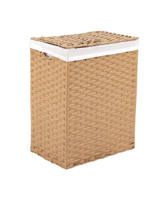 Seville Classics Foldable Rectangular Laundry Hamper with Lid & Canvas Liner