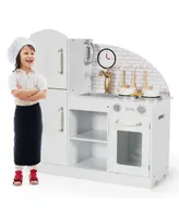 Sugift Kids Kitchen Playset Pretend Play Cooking Set with Vivid Faucet and Telephone
