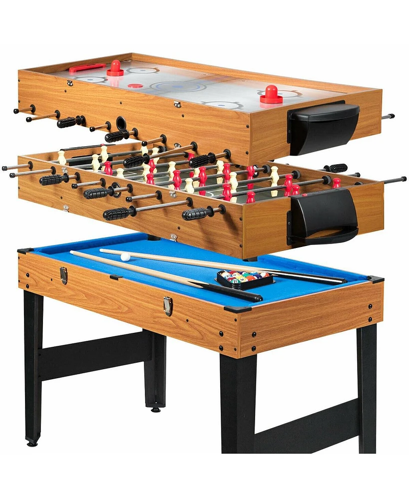 48 Inch 3-In-1 Multi Combo Game Table with Soccer for Game Rooms