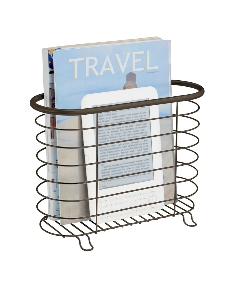 mDesign Steel Magazine Holder Storage Organizer Bin