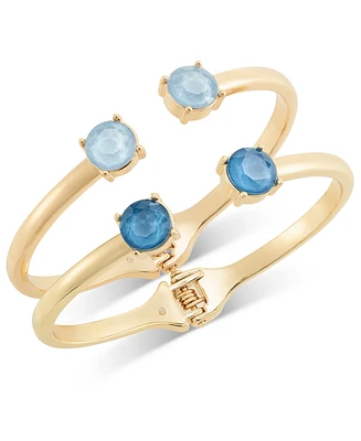 On 34th Gold-Tone 2-Pc. Set Color Crystal & Stone Cuff Bracelets, Created for Macy's